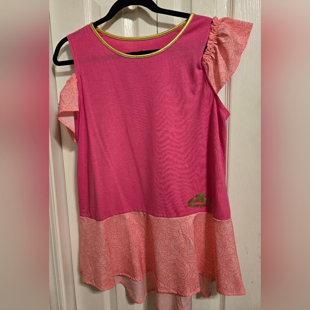 Disney Parks Aurora Womens Pink Cold Shoulder T Shirt Costume Tunic Blouse